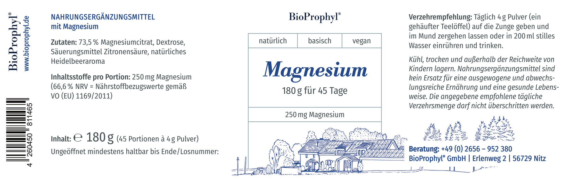 Magnesium Pulver Etikett