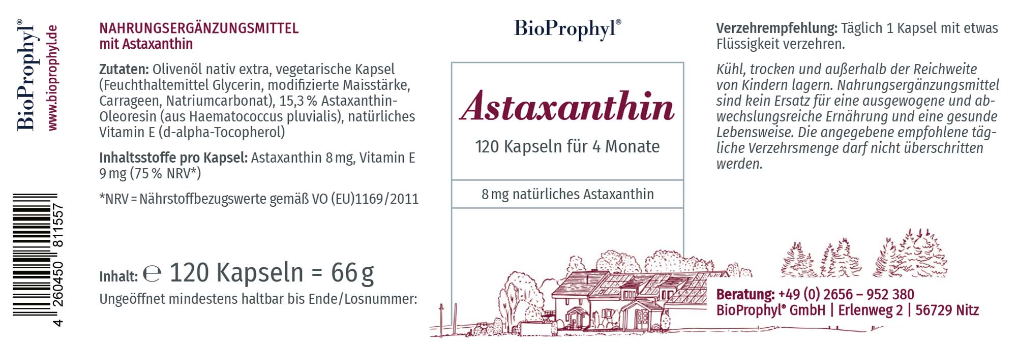 Produktetikett von Astaxanthin